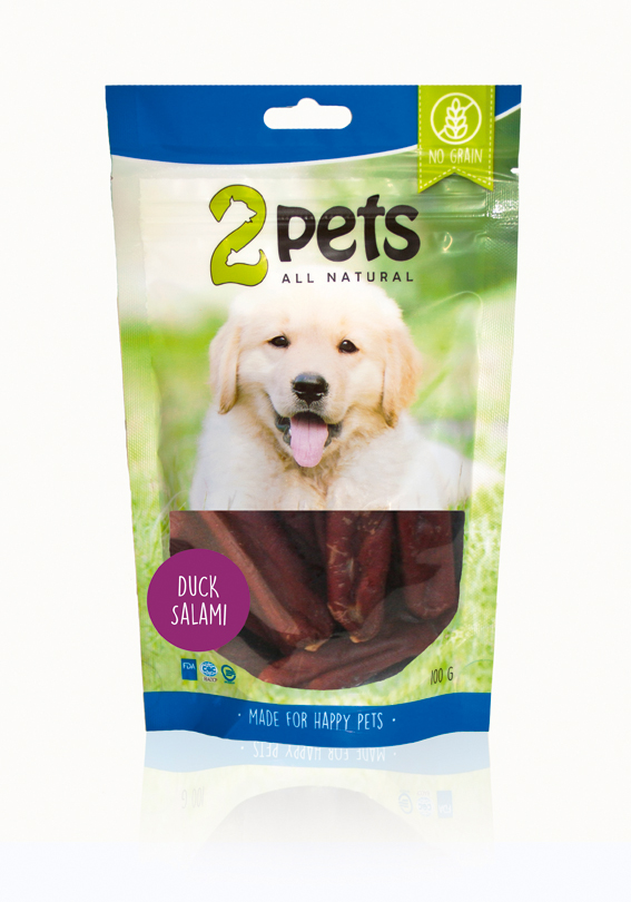 2pets-dogsalami-duck-100g-stallbyggen dogsalami-stallbyggen-duck