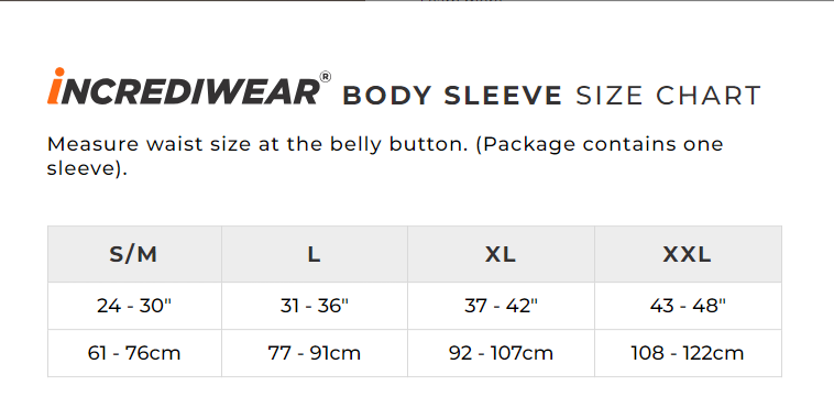 incrediwear_bodysleeve_storlekstabell
