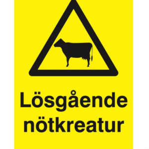Varningsskylt (Lösgående kreatur)