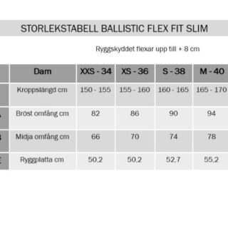 storlekstabellballisticflexfitslim