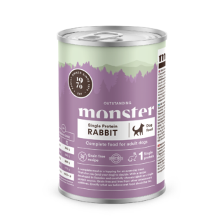 Monster dog wet canned food single protein rabbit 400 g