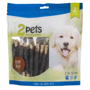 2Pets Tuggpinne mald med Hjort 30-p, 400g