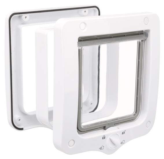 Trixie-Kattdörr-4-vägs-med-tunnel-20×22 cm-vit-stallbyggen