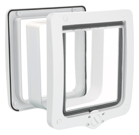Trixie-Kattdörr-4-vägs-med-tunnel-XXL-24×28cm-vit-stallbyggen