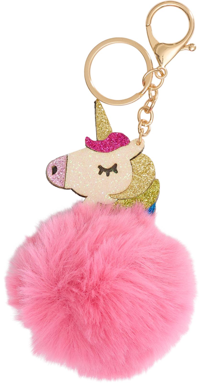 equipage_unicorn_nyckelring_päls_rosa