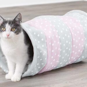 Kattunnel, fleece, ø 25 x 50 cm, grå/rosa, Trixie