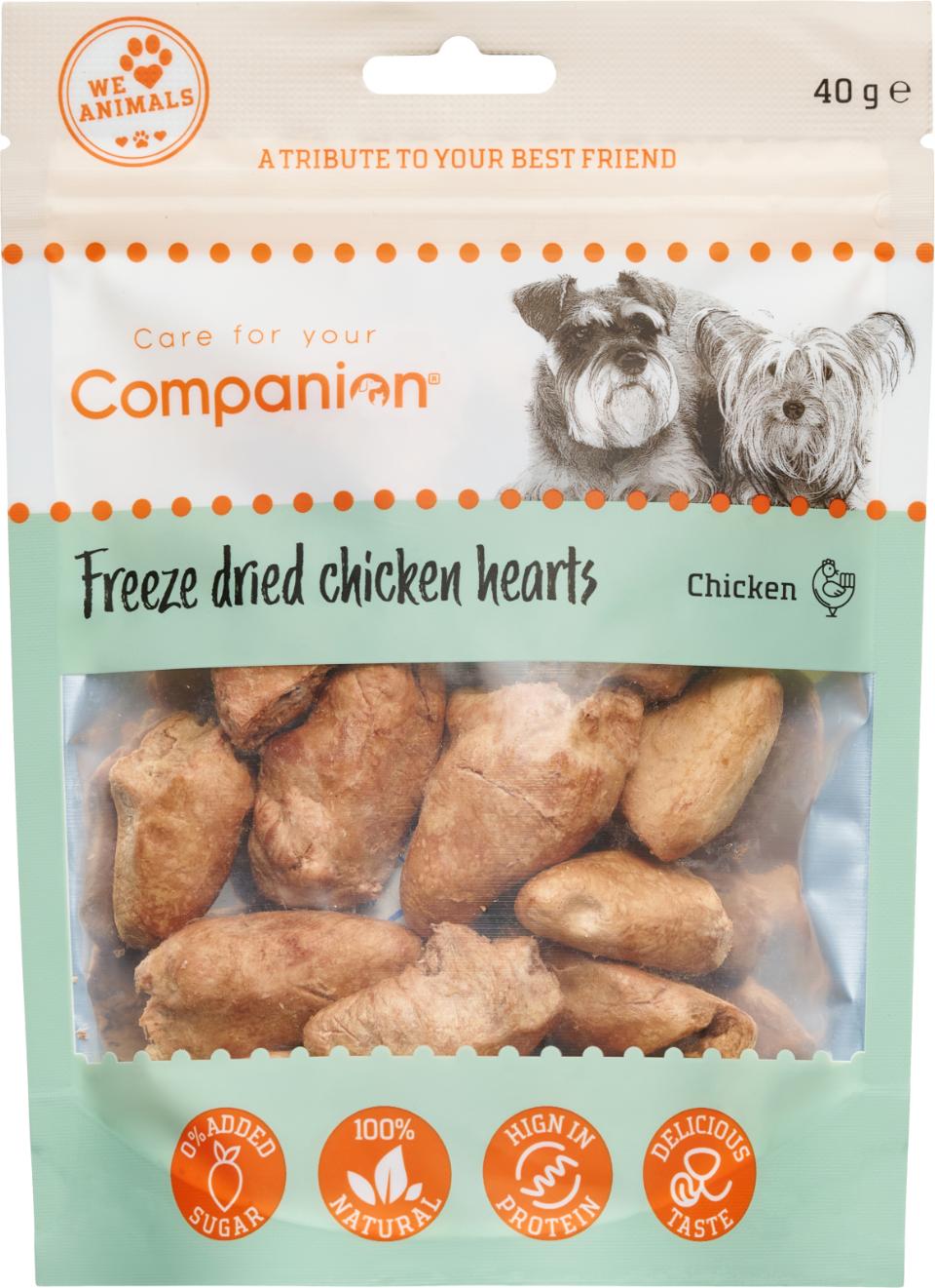 Companion Freeze dried chichen hearts, kycklinghjärta