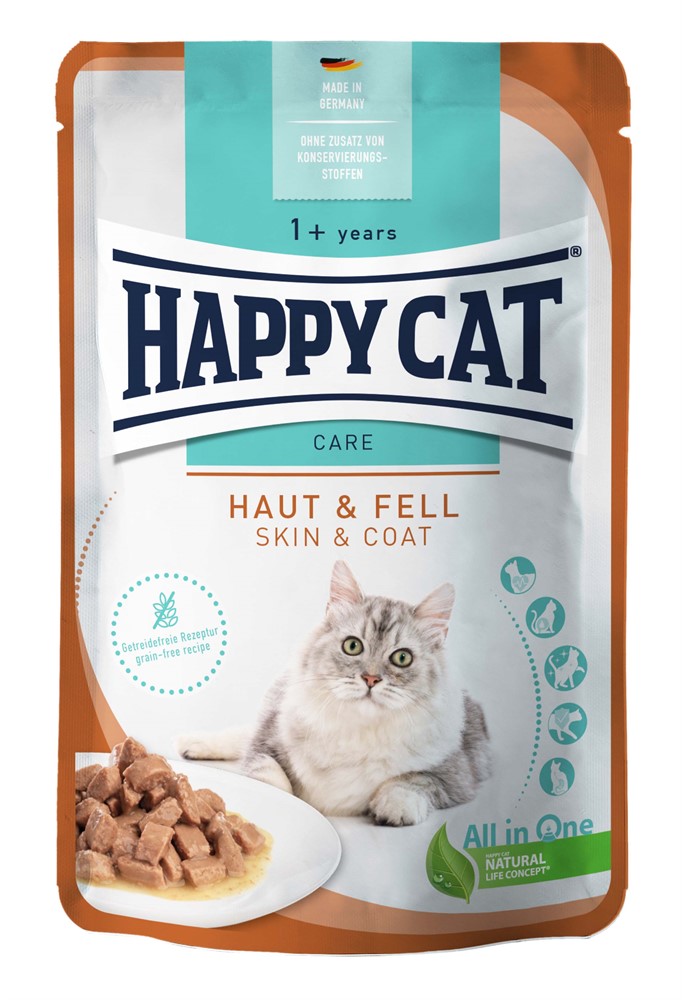 HappyCat våt-sås, Skin&Coat, 85 g
